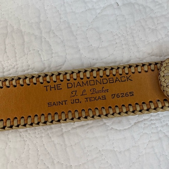 Ostrich Leather Braided Edge Belt | J.L. Barker The Diamondback | 38 main image 8